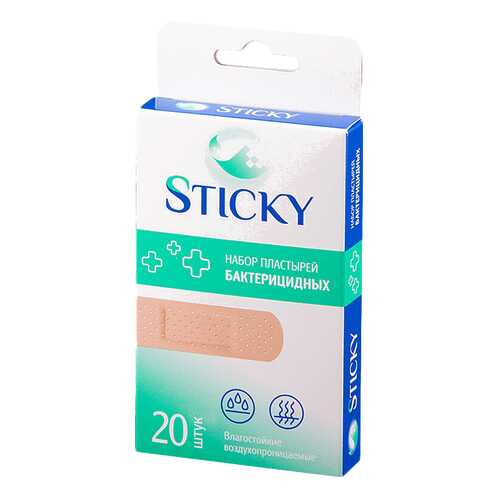 Пластырь бактерицидный Sticky влагостойкий набор универсальный 20 шт. в Аптека 36,6