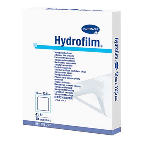 Самофиксирующаяся повязка HARTMANN Hydrofilm 10 см х 12,5 см прозрачная 10 шт. в Аптека 36,6