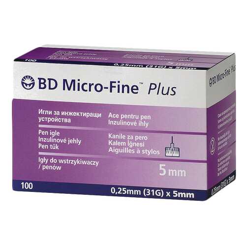 Иглы BD Micro-Fine Plus для шприц-ручки 0,25 х 5 мм 100 шт. в Аптека 36,6