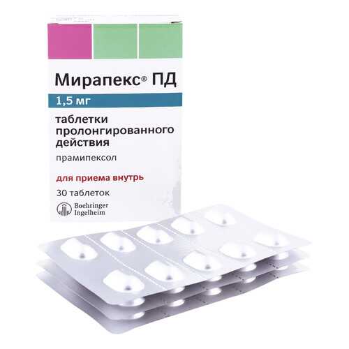 Мирапекс ПД таблетки 1,5 мг 30 шт. в Аптека 36,6