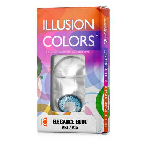 Контактные линзы ILLUSION colors Elegance 2 линзы -1.0D blue синий в Аптека 36,6