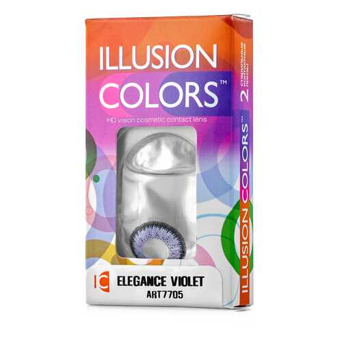 Контактные линзы ILLUSION colors Elegance 2 линзы -1.5D violet фиолетовый в Аптека 36,6