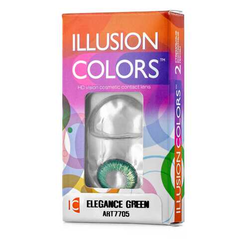 Контактные линзы ILLUSION colors Elegance 2 линзы -3.5D green зеленый в Аптека 36,6