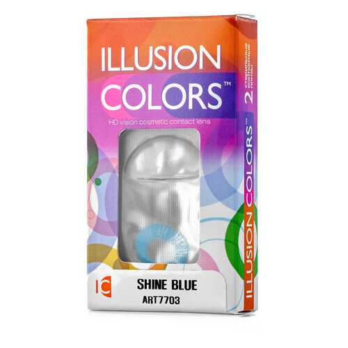 Контактные линзы ILLUSION colors Shine 2 линзы -3.5D blue голубой в Аптека 36,6