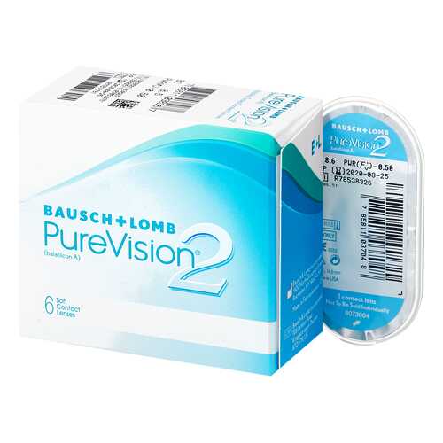 Контактные линзы PureVision 2 6 линз -1,50 в Аптека 36,6