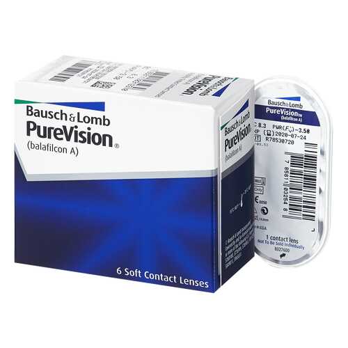 Контактные линзы PureVision 6 линз R 8,3 -2,75 в Аптека 36,6