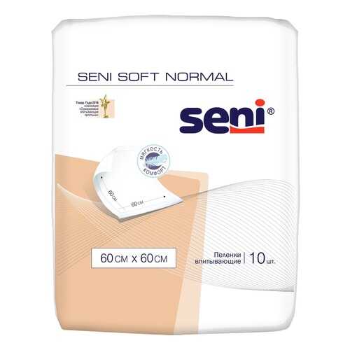 Одноразовые впитывающие пеленки, 60x60 см, 10 шт. Seni Soft Normal в Аптека 36,6