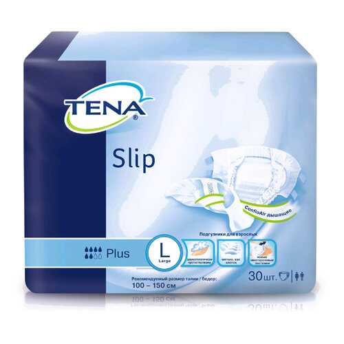 Подгузники для взрослых Tena Slip Plus L дыщащие 30 шт. в Аптека 36,6