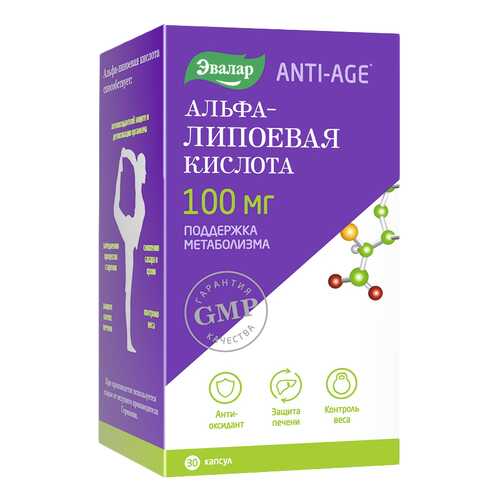 Многокомпонентный препарат Эвалар Альфа-липоевая кислота 30 капс. нейтральный в Аптека 36,6