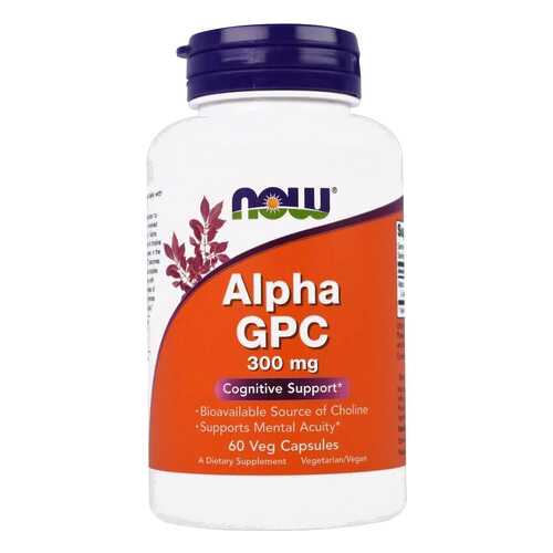 Добавка для памяти Now Alpha Gpc (300 мг) 60 капсул в Аптека 36,6
