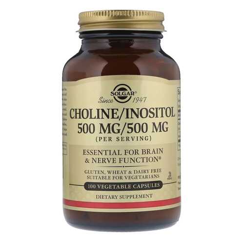 Холин, инозитол Solgar Choline / Inositol 100 капс. без вкуса в Аптека 36,6