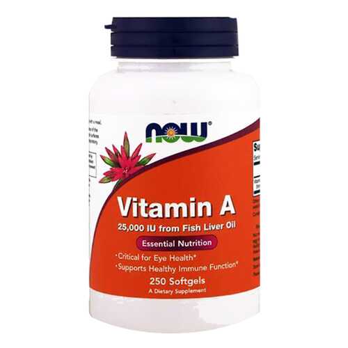 Витамин A NOW 25000 Iu 250 гелевых капсул в Аптека 36,6